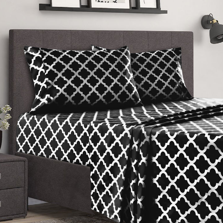 1800 Series Quatrefoil Pattern Bed Sheets Set - Wrinkle, Fade, Stain Resistant - Hypoallergenic Image 5