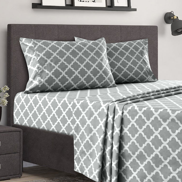 1800 Series Quatrefoil Pattern Bed Sheets Set - Wrinkle, Fade, Stain Resistant - Hypoallergenic Image 7