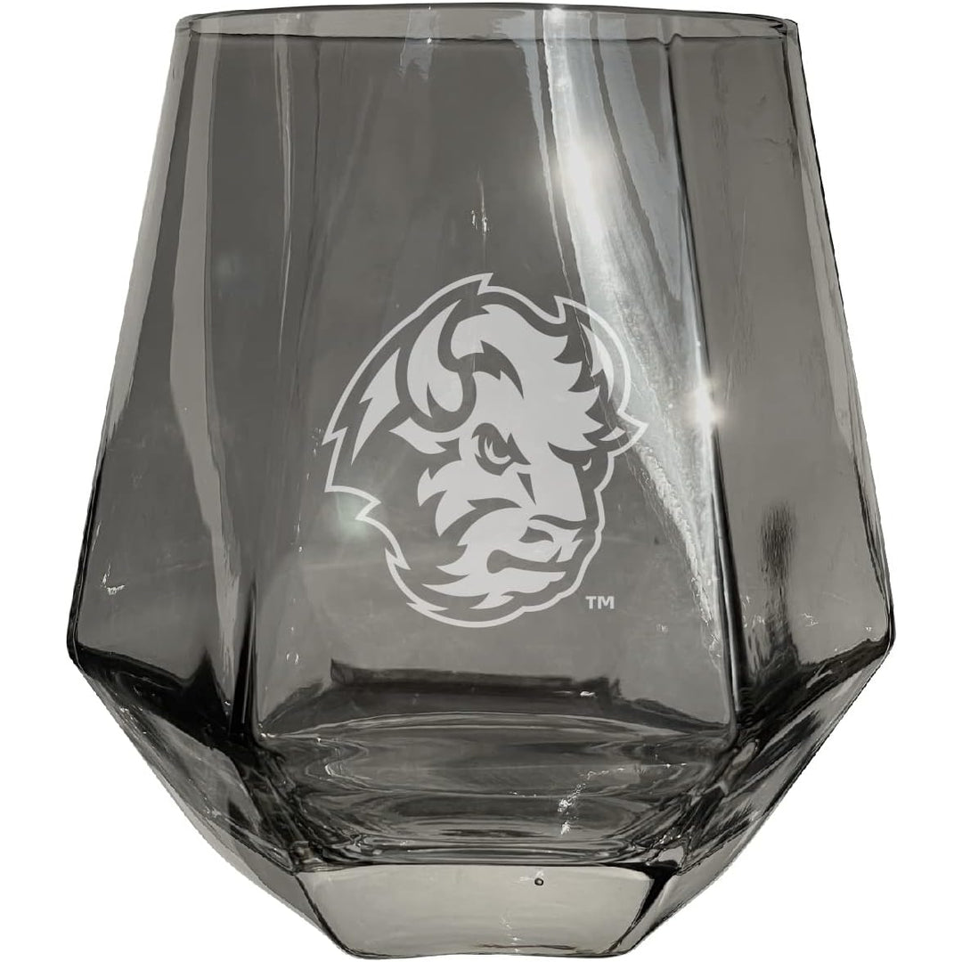 North Dakota State Bison Tigers Etched Diamond Cut 10 oz Stemless Wine Glass - NCAA Licensed Image 3