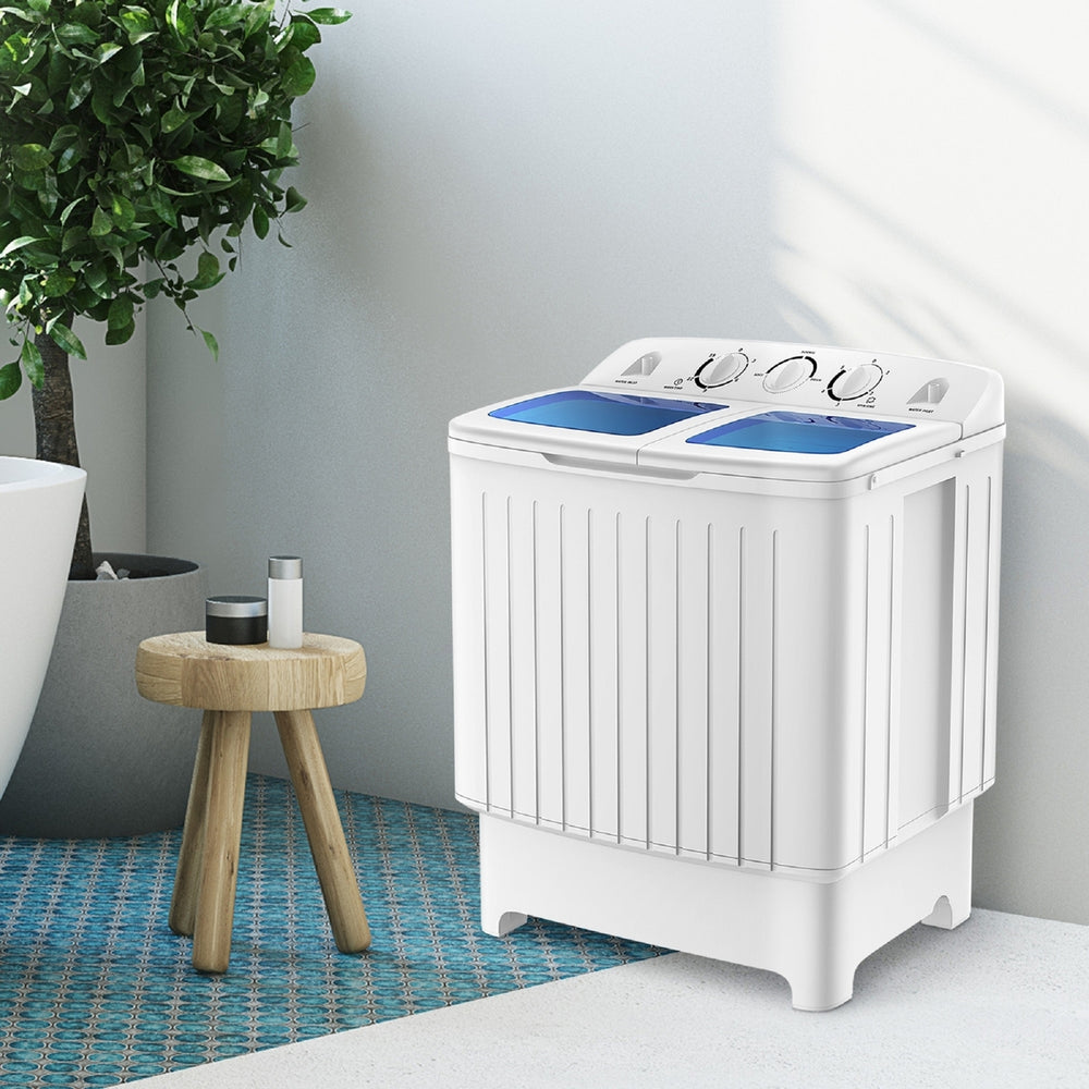 Portable Mini Compact Twin Tub 20lb Washing Machine Washer Spin Dryer Image 2