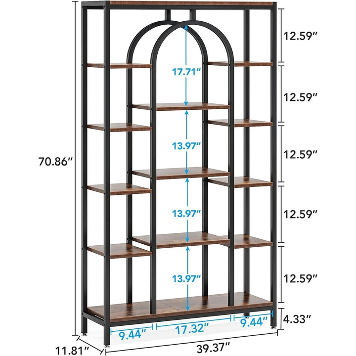 Tribesigns 5-Tier Bookshelf, Industrial Tall Bookcase Book Shelf Organizer Freestanding Open Display Shelves Image 5