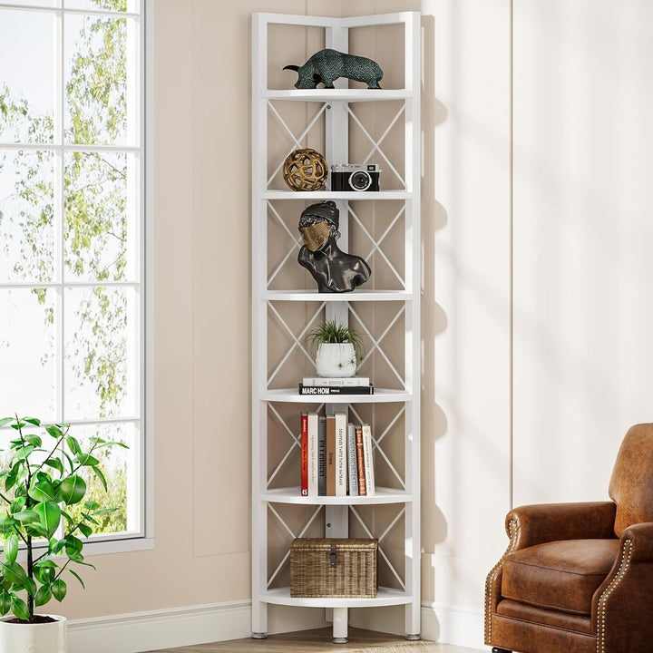 Tribesigns 6 Tier Corner Shelf Multifunctional Storage Rack Plant Stand Bookcase Image 1