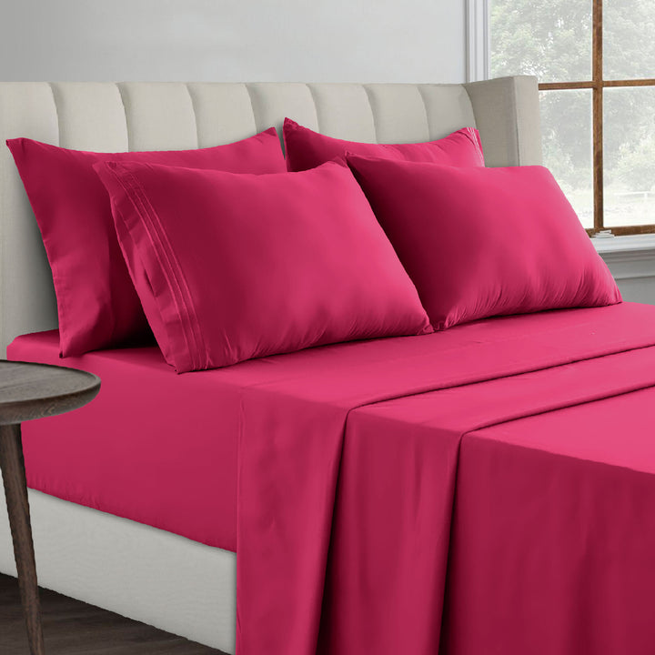 1800 Series Lux Decor Collection - HIGHEST QUALITY Brushed Microfiber - 4 Piece Embroidered Bed Sheet Set Image 7