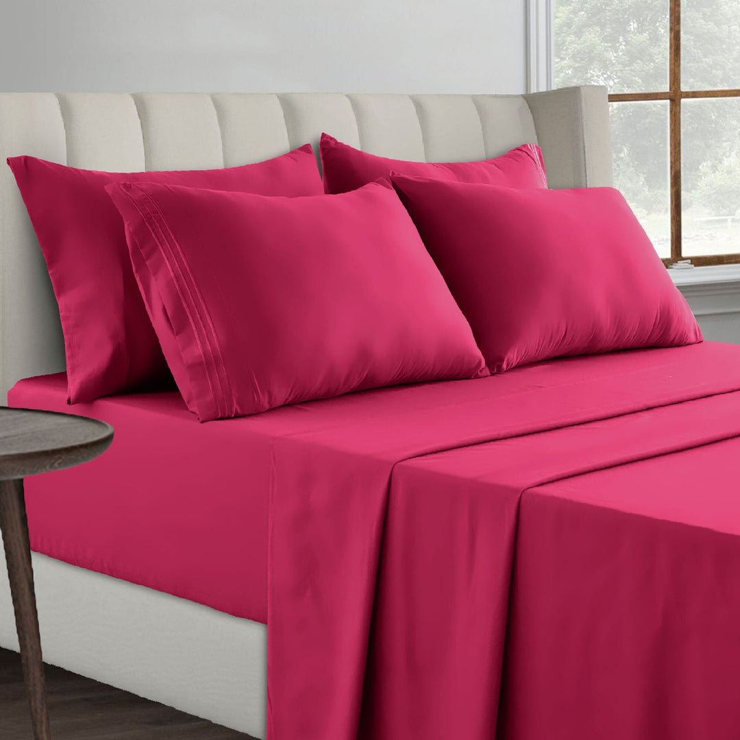 1800 Series Lux Decor Collection - HIGHEST QUALITY Brushed Microfiber - 4 Piece Embroidered Bed Sheet Set Image 1