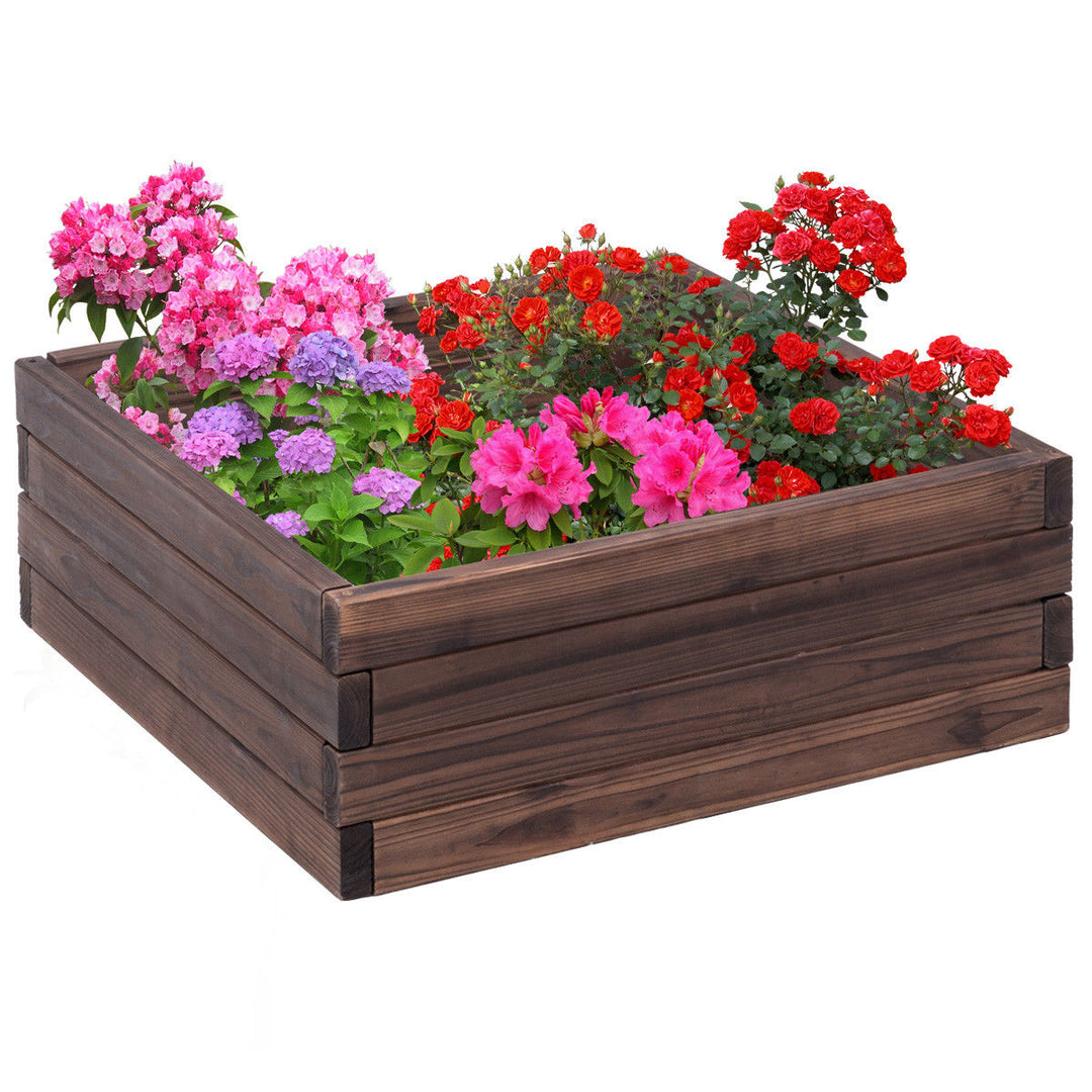 Square Raised Garden Bed Flower Vegetables Seeds Planter Kit Elevated Box Image 3