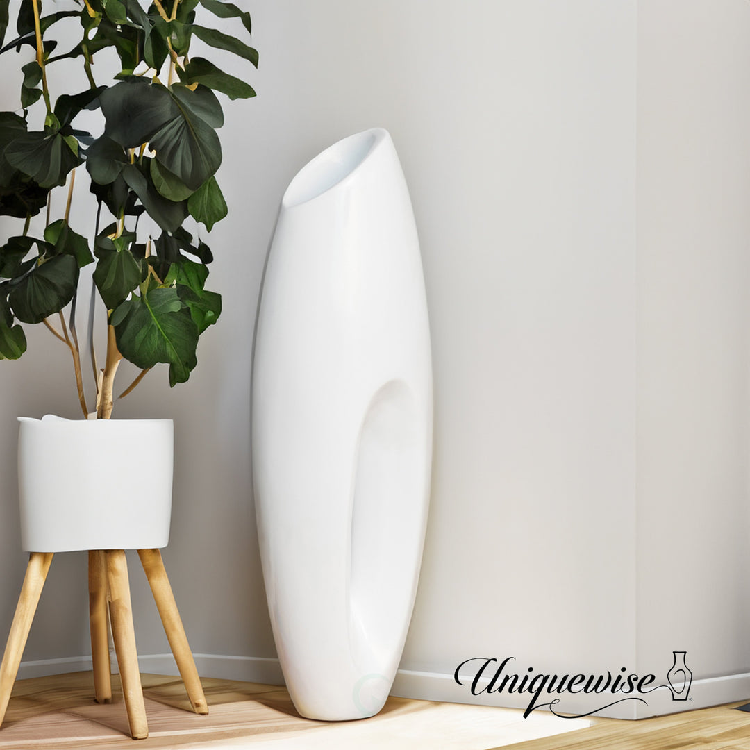 Tall Floor Vase, Modern White Large Floor Vase, Decorative Lightweight Vase, for the Entryway, Dining Room, Living Room Image 2