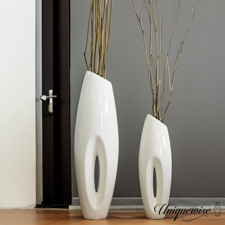 Tall Floor Vase, Modern White Large Floor Vase, Decorative Lightweight Vase, for the Entryway, Dining Room, Living Room Image 3