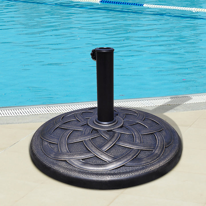 22 Round Umbrella Base Stand Market Patio Standing Outdoor Living Heavy Duty Image 2