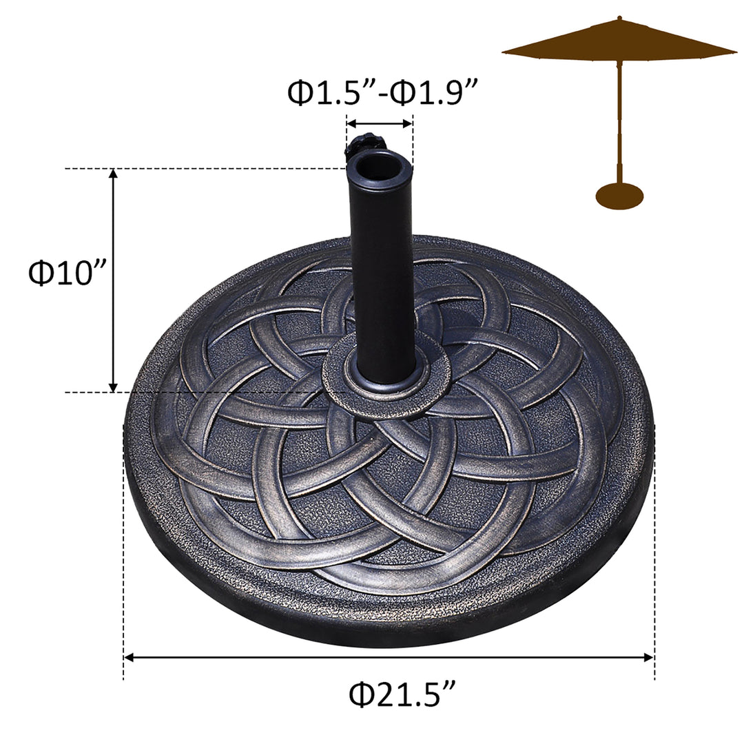 22 Round Umbrella Base Stand Market Patio Standing Outdoor Living Heavy Duty Image 3