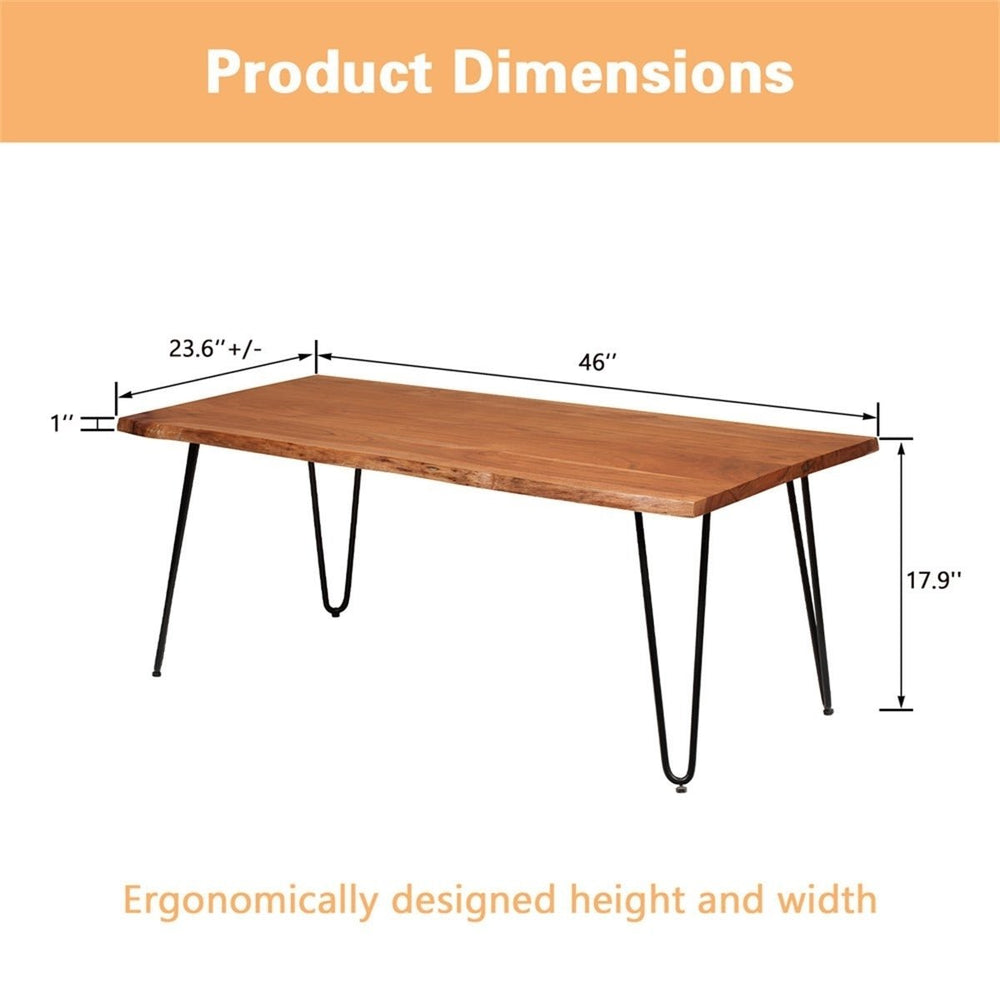 MangoLuxe Coffee Tables,46" Small Coffee Table,Modern Wood Coffee Table for Living Room, Office, Reception Room,Rust Image 2