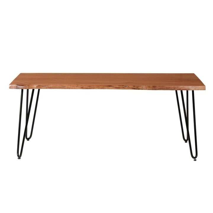 MangoLuxe Coffee Tables,46" Small Coffee Table,Modern Wood Coffee Table for Living Room, Office, Reception Room,Rust Image 3