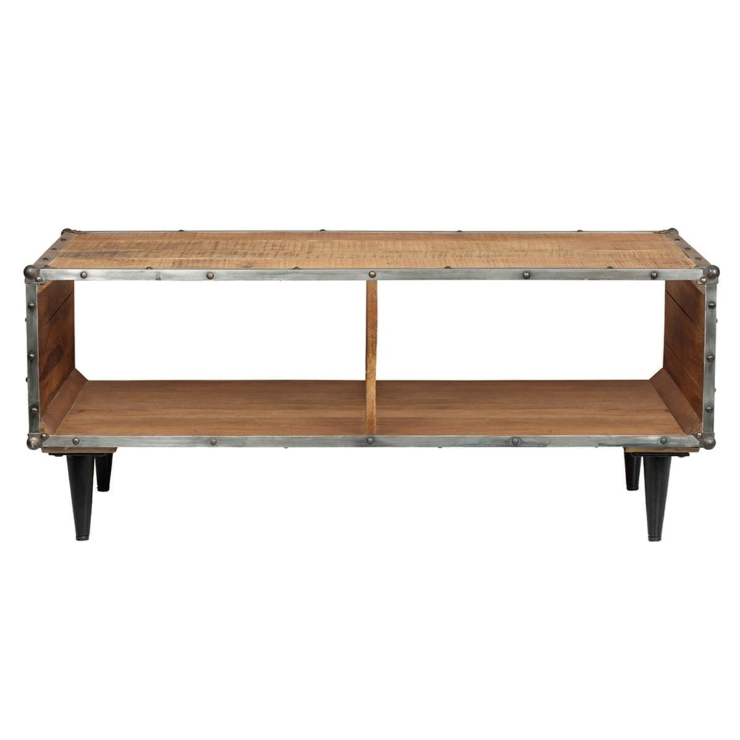 MangoLuxe Coffee Tables,46" Small Coffee Table with Storage Shelf,Modern Wood,Living Room,Reception Room,Rust Brown Image 6