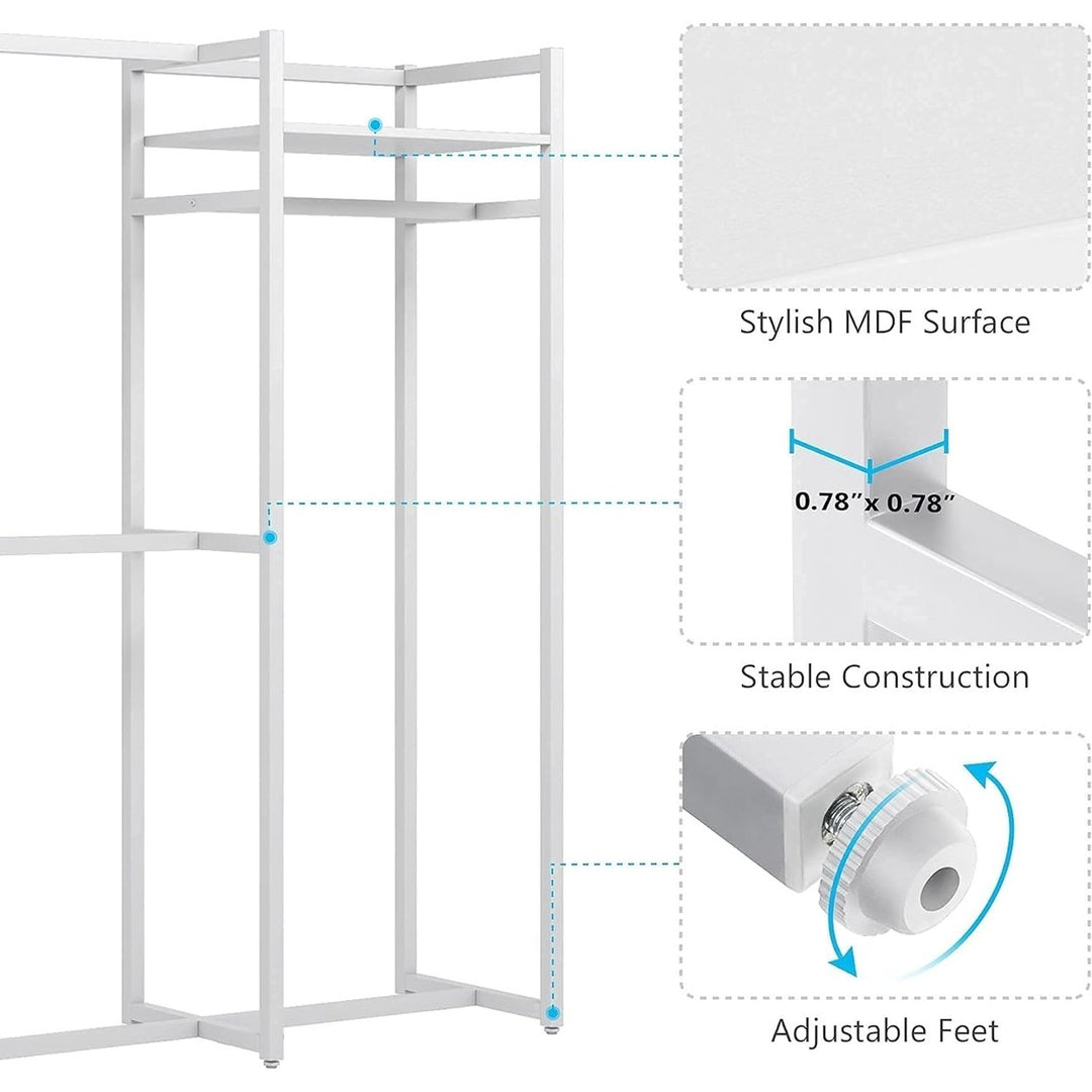 Tribesigns Heavy Duty Garment Rack Portable Clothes Organizer with Shelves Image 3