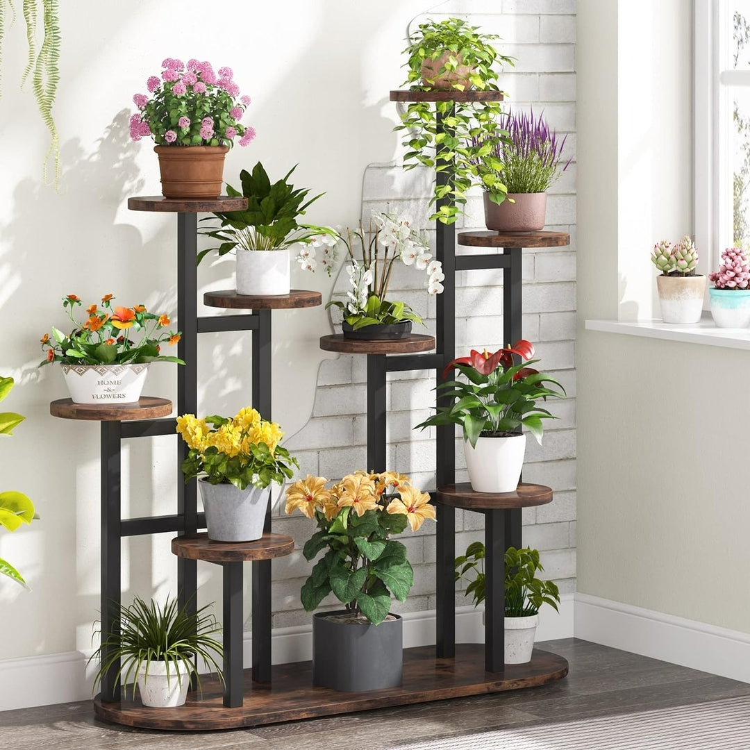 Tribesigns Plant Stand Indoor, Multi-Tiered 11 Potted Plant Shelf Flower Stands, Tall Plant Rack Display Holder Planter Image 1