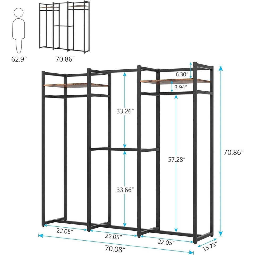 Tribesigns Heavy Duty Garment Rack Portable Clothes Organizer with Shelves Image 10