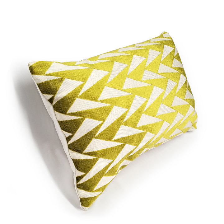 Nouveau Chartreuse Velvet Throw Pillow 12x19 Rectangular with Polyfill Insert Image 2