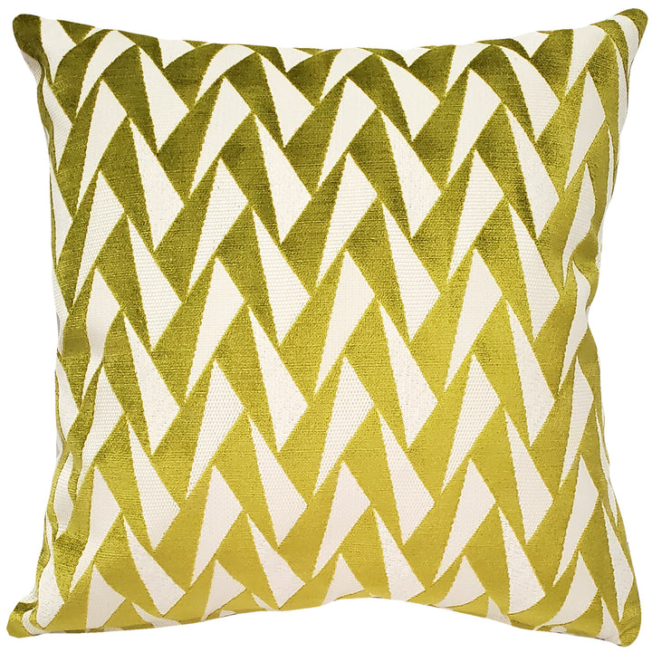 Maxwell Nouveau Chartreuse Velvet Throw Pillow 19x19 with Polyfill Insert Image 1