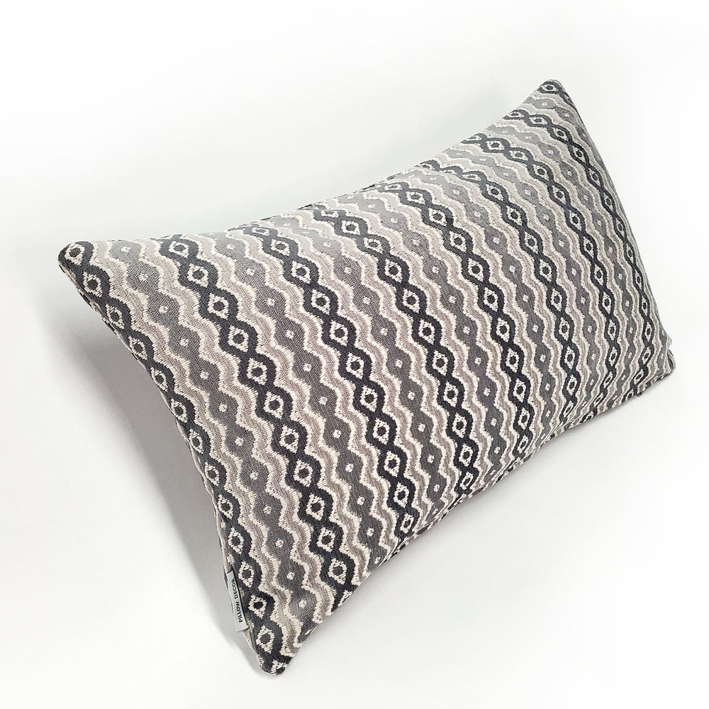 Gazing Foundry Gray Throw Pillow 12x20 Chenille Polyfill Insert Elegant Design Image 2