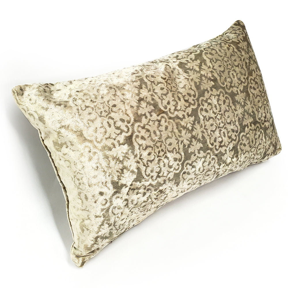 Artemis Canyon Beige Velvet Throw Pillow 12x20, with Polyfill Insert Image 2