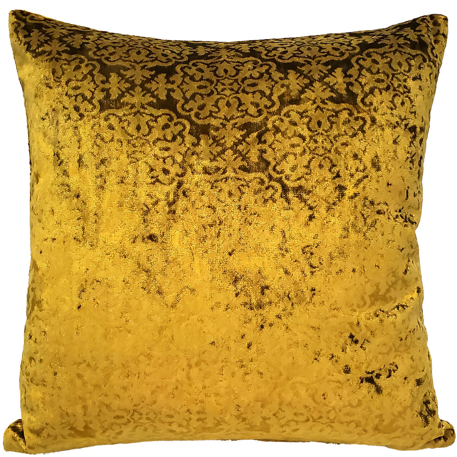 Artemis Gold Velvet Throw Pillow 20x20, with Polyfill Insert Image 1