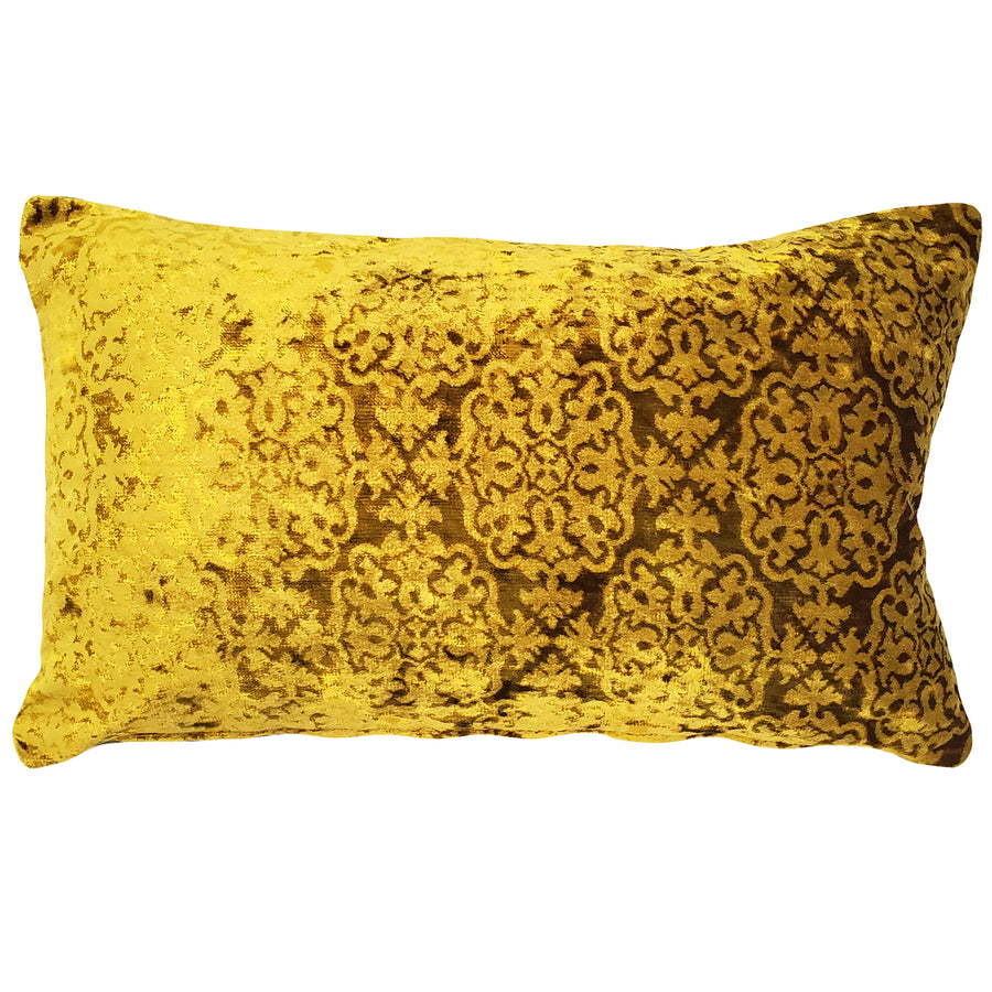 Artemis Gold Velvet Throw Pillow 12x20, with Polyfill Insert Image 1