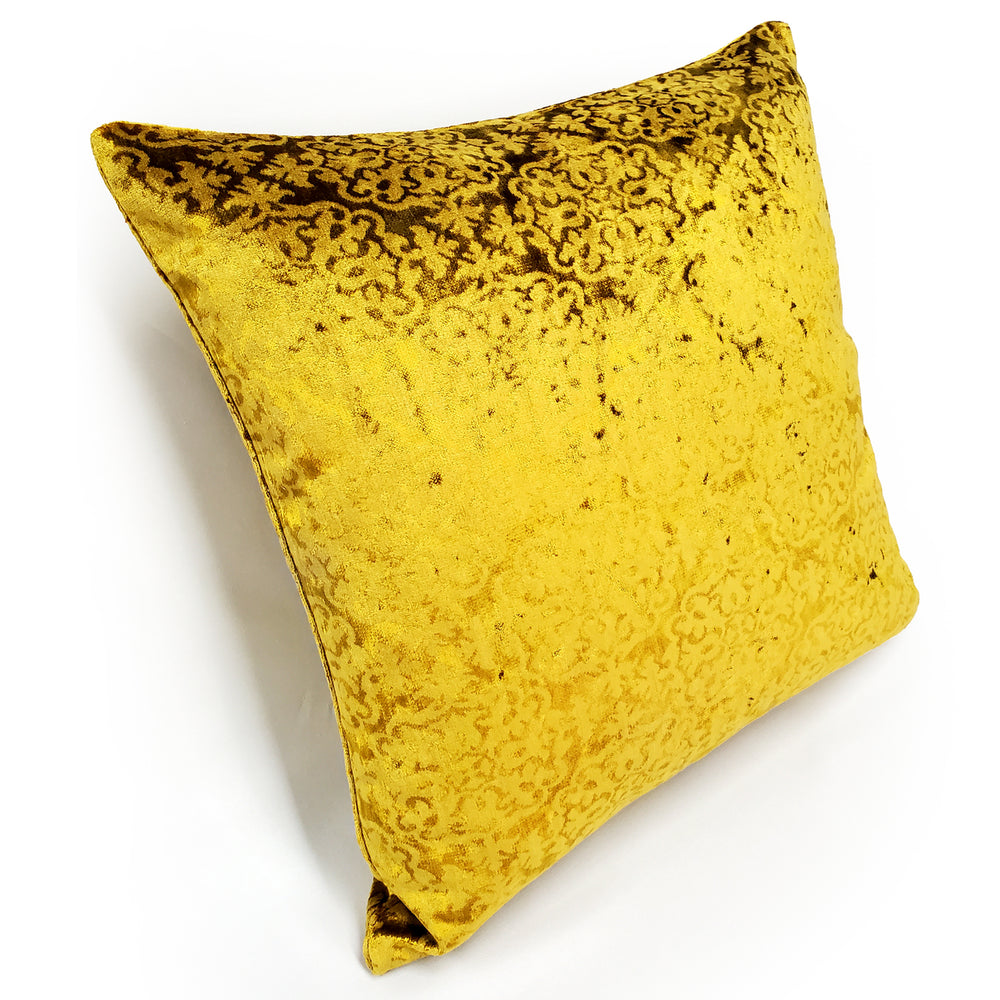 Artemis Gold Velvet Throw Pillow 20x20, with Polyfill Insert Image 2