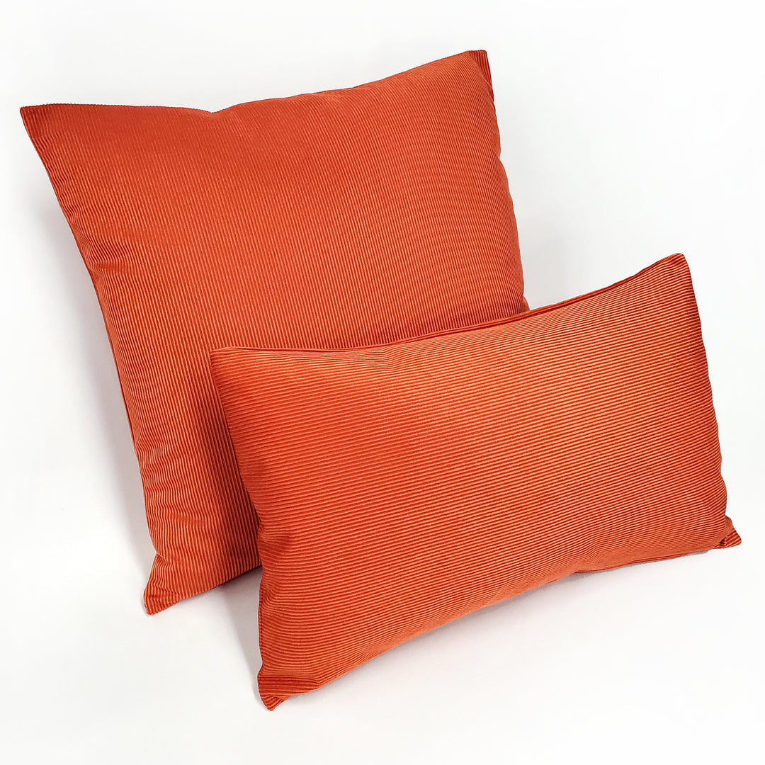 Liminal Koi Orange Striped Velvet Throw Pillow 19x19 with Polyfill Insert Image 4