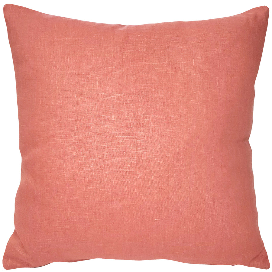 Tuscany Linen Deep Blush Throw Pillow 17x17, with Polyfill Insert Image 1
