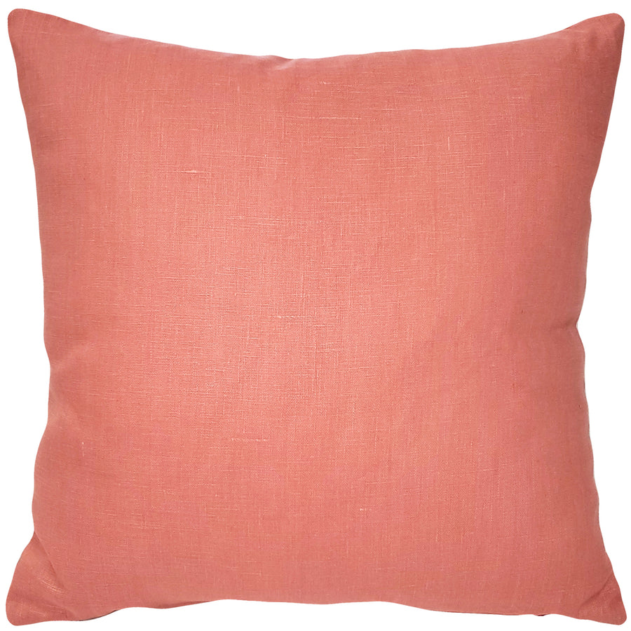 Tuscany Linen Deep Blush Throw Pillow 17x17 with Polyfill Insert 100% Linen Image 1