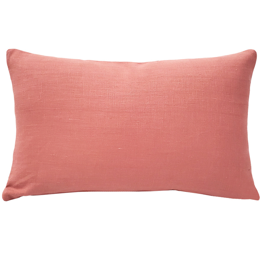 Tuscany Linen Deep Blush Throw Pillow 12x19, with Polyfill Insert Image 1
