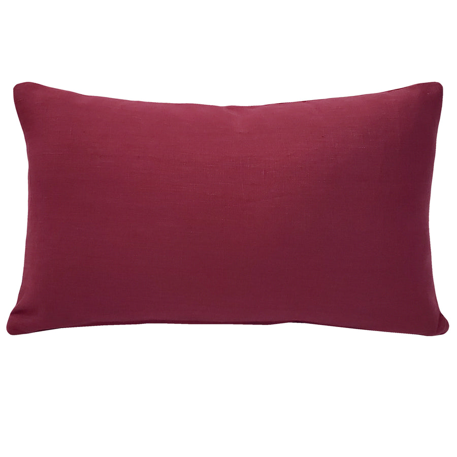 Tuscany Linen Wine Throw Pillow 12x19, with Polyfill Insert Image 1