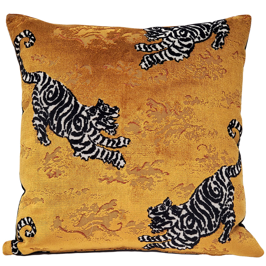Bongol Velvet Tiger Throw Pillow 26x26, with Polyfill Insert Image 1