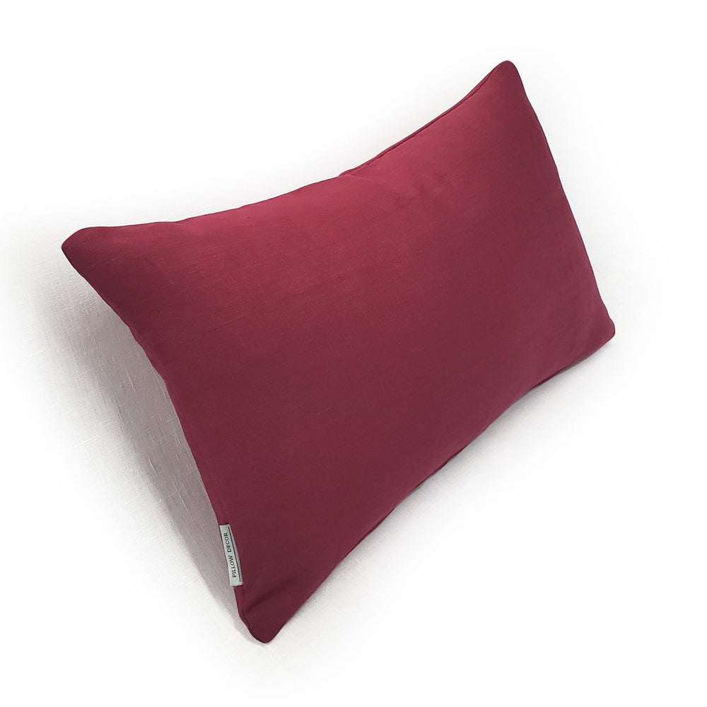 Tuscany Linen Wine Throw Pillow 12x19, with Polyfill Insert Image 2