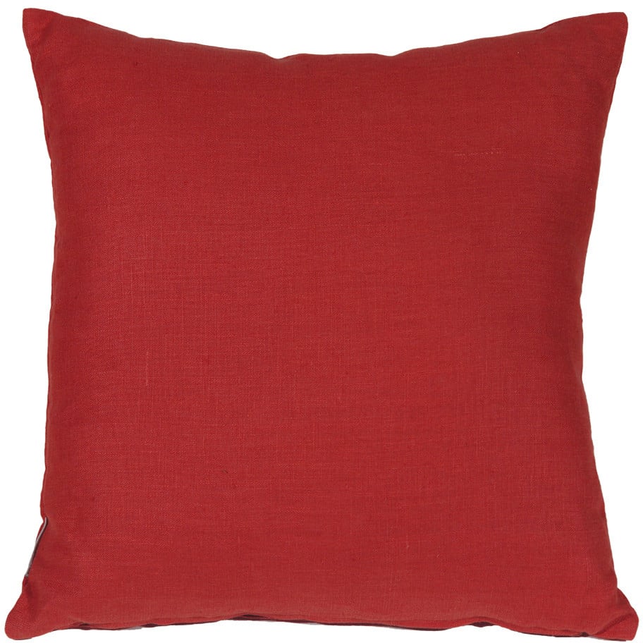 Tuscany Linen Red Throw Pillow 22x22 with Polyfill Insert 100% Linen Accent Pillow Image 1