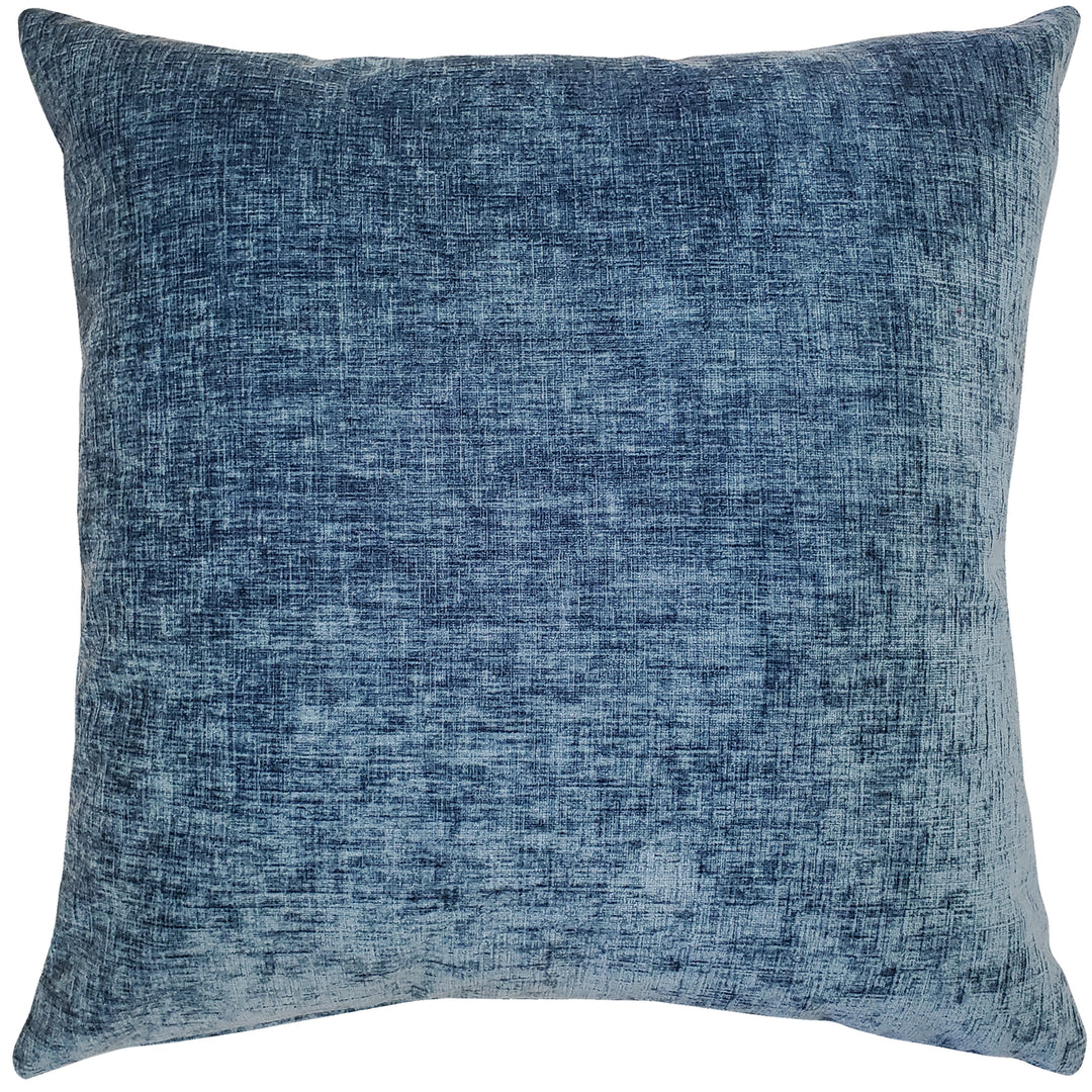 Venetian Velvet Aegean Blue Throw Pillow 17x17 with Polyfill Insert Polyester Image 1