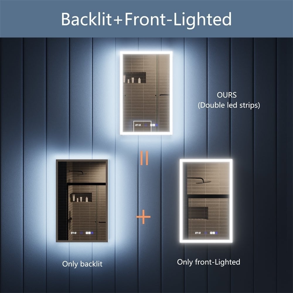 Illusion 20x32 LED Lighted Medicine Cabinet with Dual Magnifiers and USB Ports Image 5