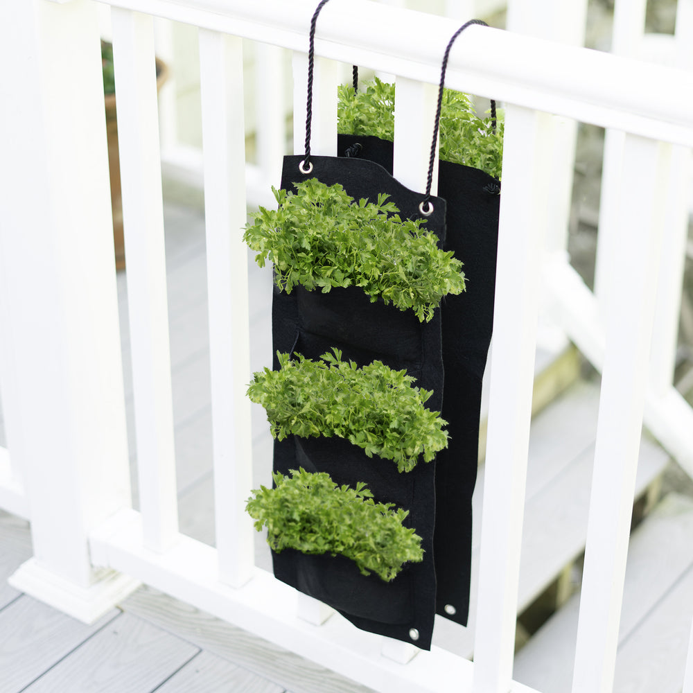 Organic Herb Garden Seed Kit Eco-Fabric Hanging Bag with Soil Block 3 Options Image 2