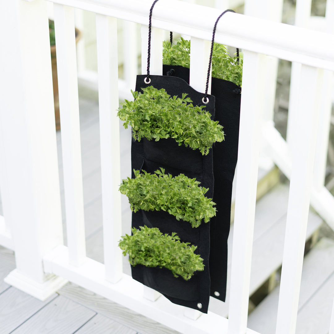 Organic Herb Garden Seed Kit Eco-Fabric Hanging Bag with Soil Block 3 Options Image 2