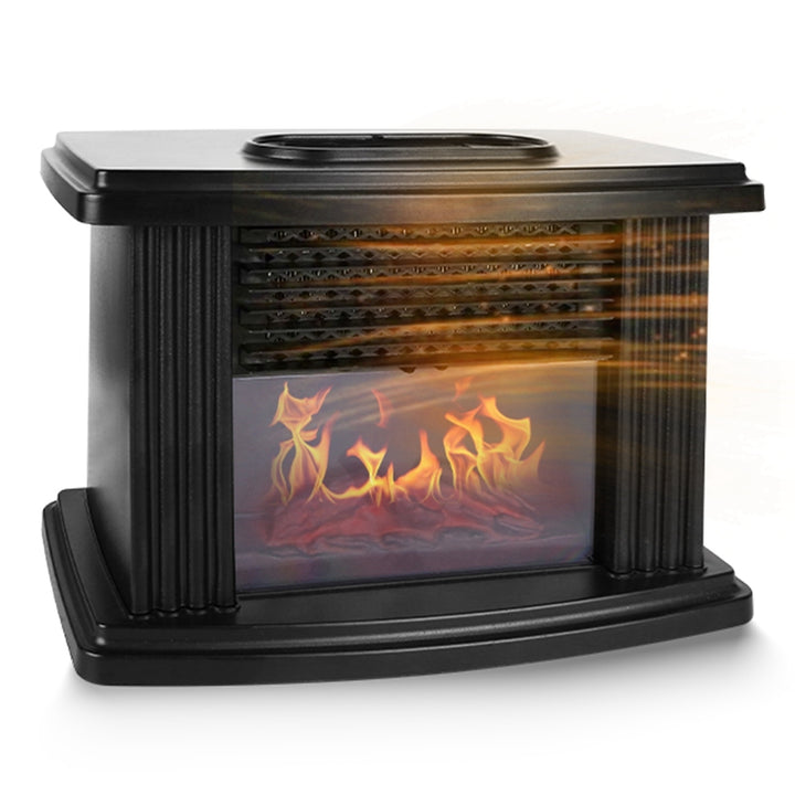 Electric Fireplace Heater 800W Artificial Flame Stove Heater with Accurate Digital Thermostat Timer Setting Remote Image 1