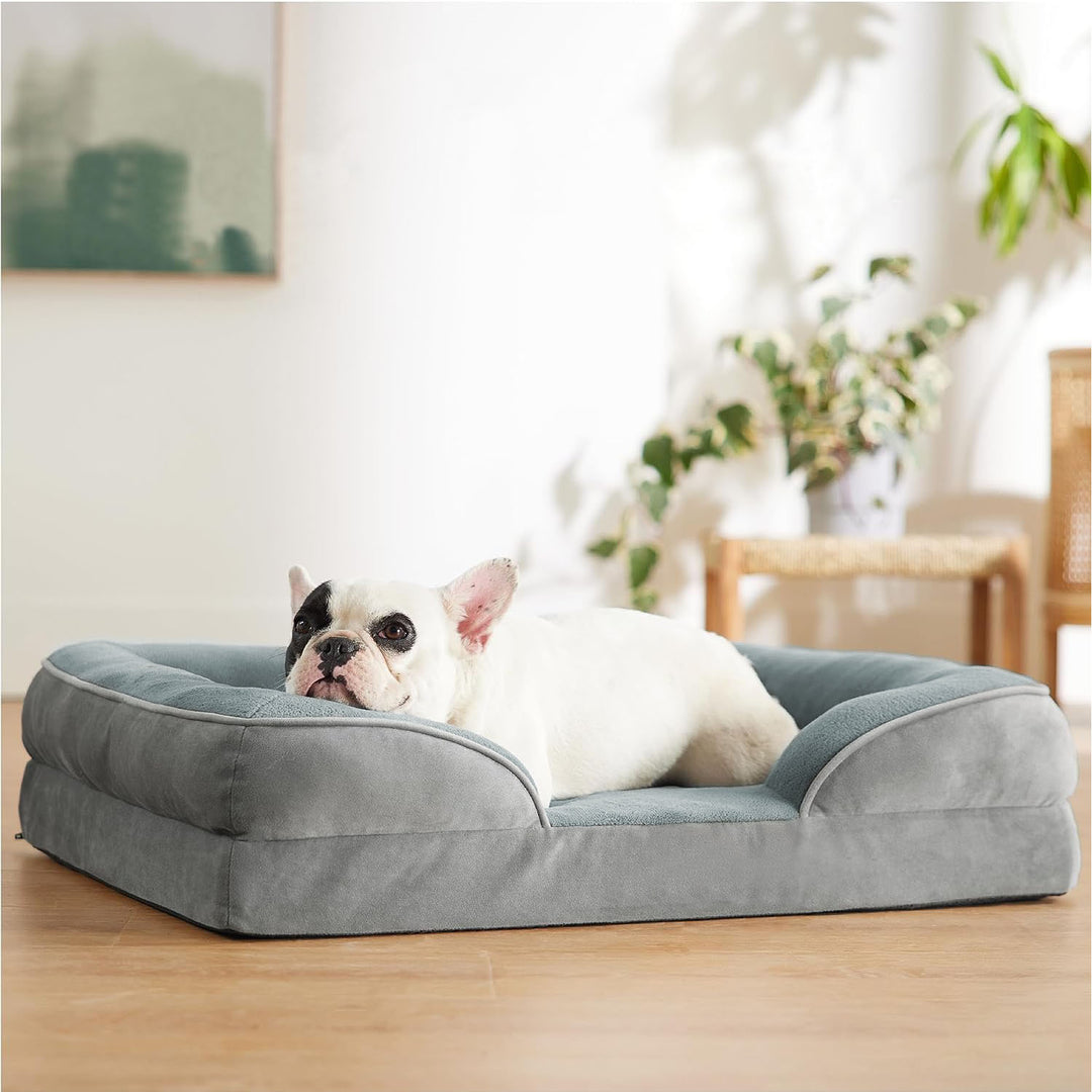 Pet Dog Bed Cozy Soft Plush Non-Slip Cat Bed Waterproof Removable Cover Grey M L Image 9