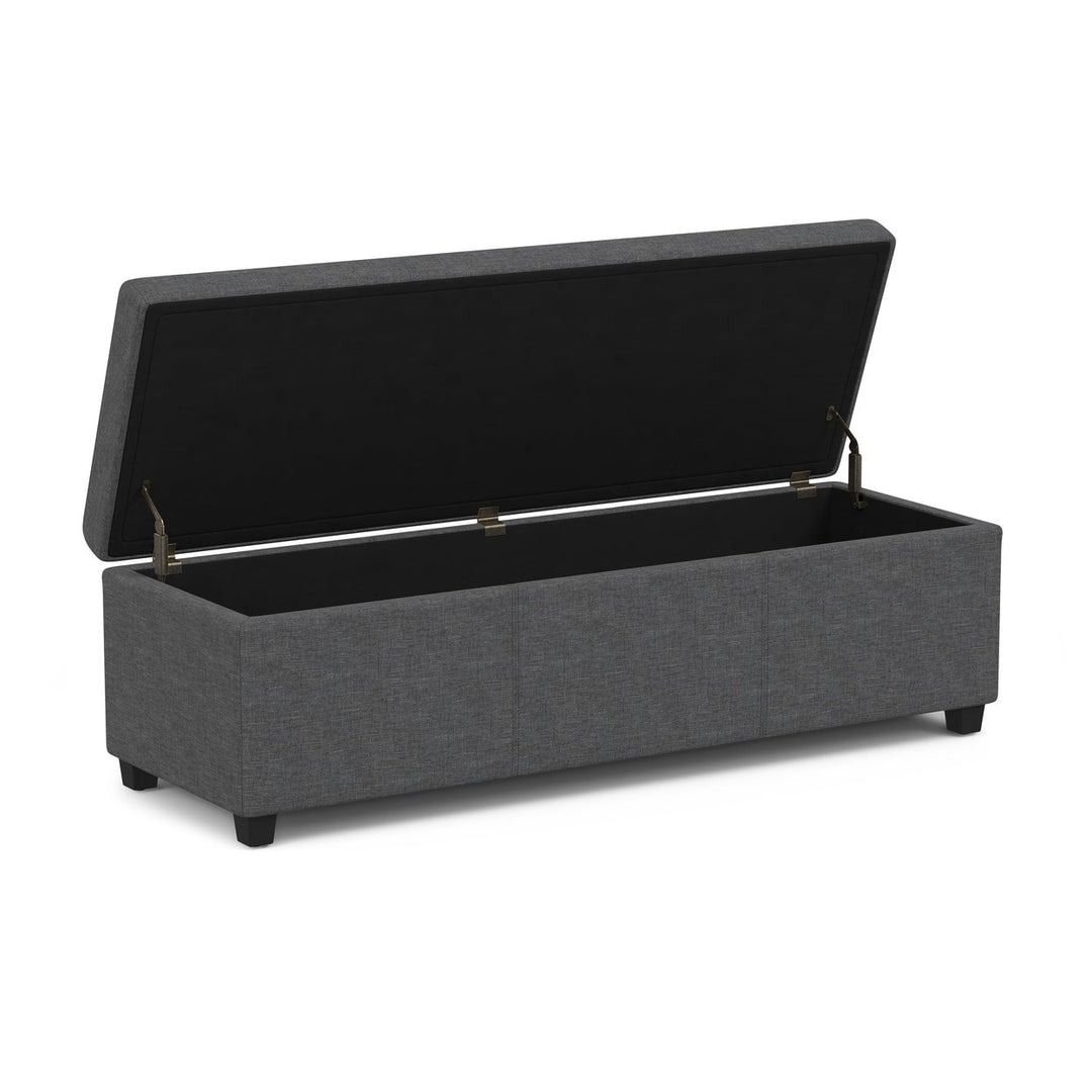 Avalon Extra Large Storage Ottoman in Linen Image 6