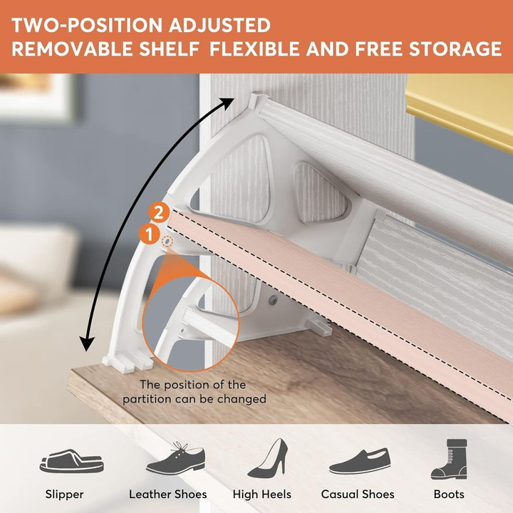 Tribesigns Modern Shoe Storage Cabinet with 3 Flip Doors and Adjustable Shelf, Wooden 18-24 Pair Shoe Rack Organizer Image 5
