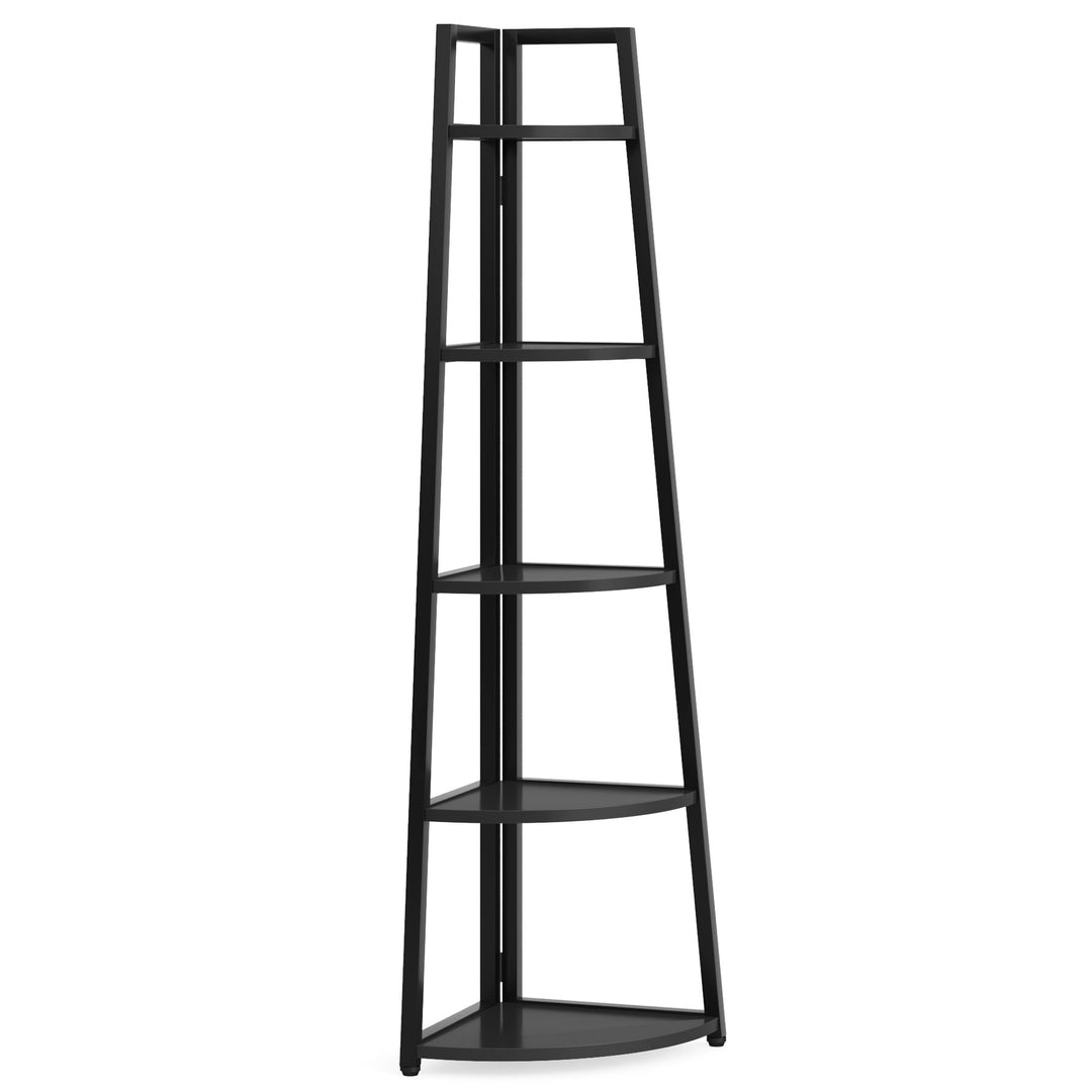 Tribesigns 70" Tall Corner Shelf, 5 Tier Rustic Corner Bookshelf Industrial Corner Ladder Shelf Small Bookcase Plant Image 3