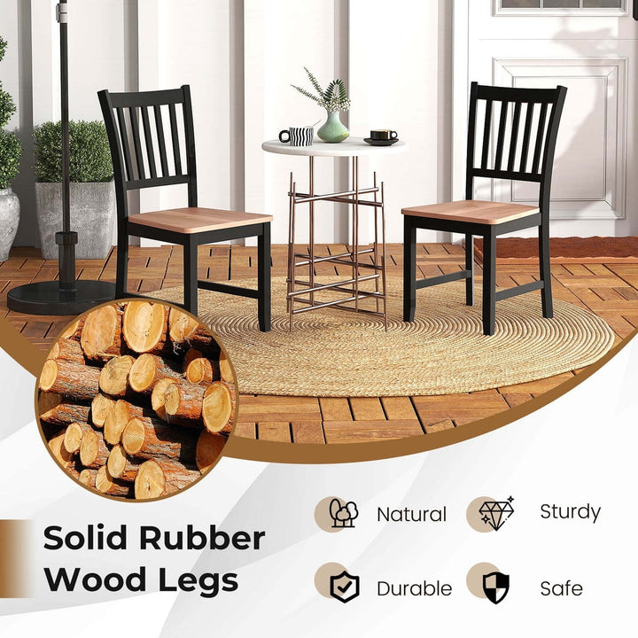 Set of 4 Dining Chair Kitchen Black Spindle Back Side Chair with Solid Wooden Legs Image 6