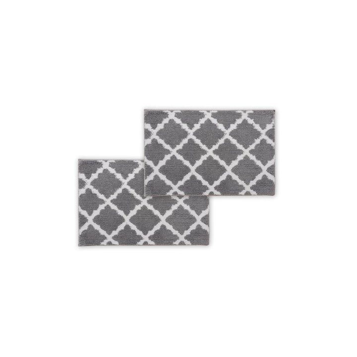 Bibb Home Trellis Micro Shag Bath Rugs 100% Cotton 1-2 Pack Soft Absorbent Image 1