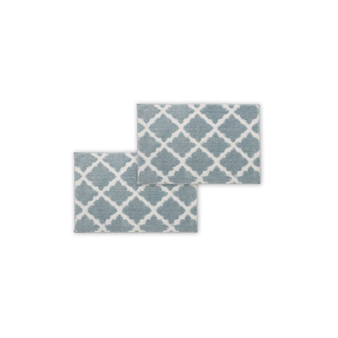 Bibb Home Trellis Micro Shag Bath Rugs 100% Cotton 1-2 Pack Soft Absorbent Image 1