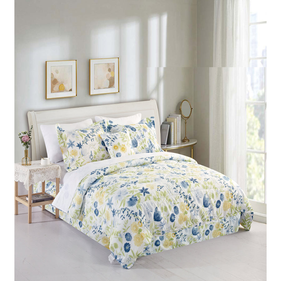 Bibb Home 8 Piece Comforter Set with Decorative Pillows Image 1