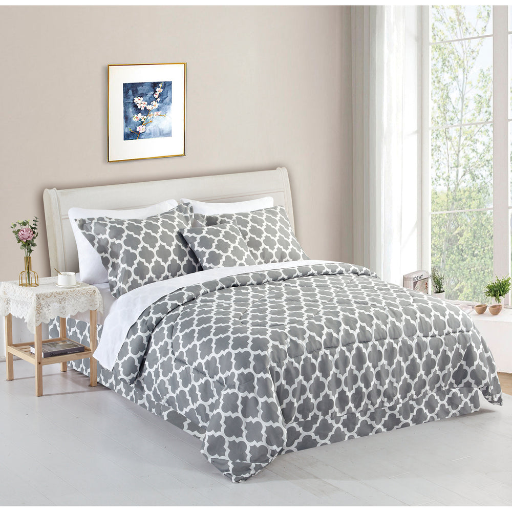 Bibb Home 8 Piece Comforter Set with Decorative Pillows Image 2
