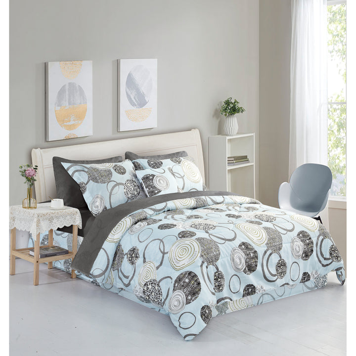 Bibb Home 8 Piece Comforter Set with Decorative Pillows Image 3