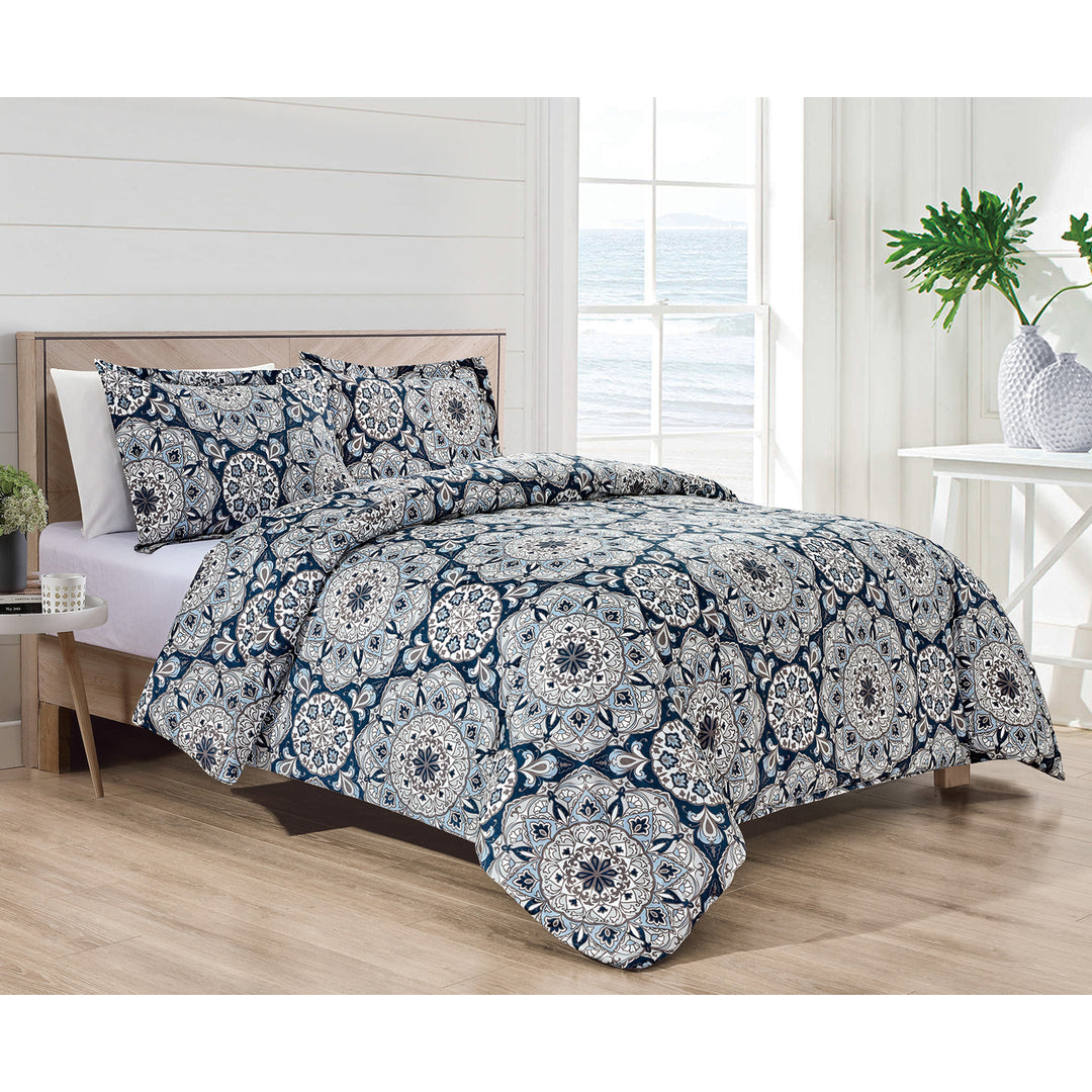 Bibb Home 4 pc Duvet and Down Alternative Comforter Set Image 3